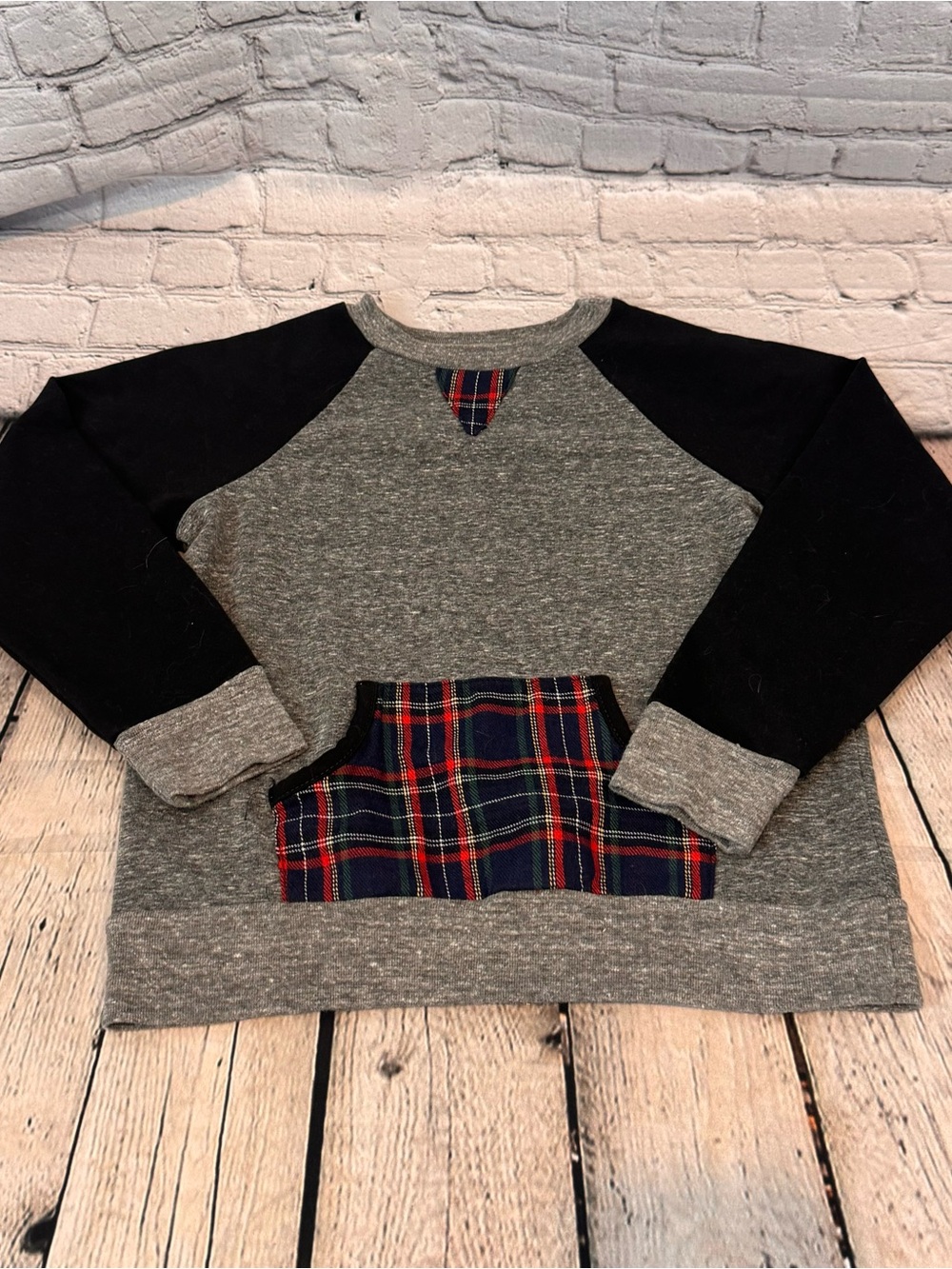 Miki Miette Long Sleeve Plaid Pocket Shirt